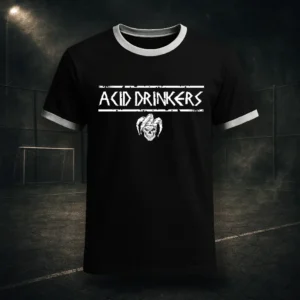 pilkarska-koszulka-acid-drinkers-444-months-of-metal-czarna-przod Piłkarska koszulka Acid Drinkers - „444 Months of Metal” (czarna)