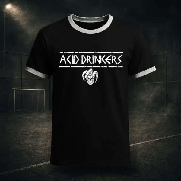 pilkarska-koszulka-acid-drinkers-444-months-of-metal-czarna-przod Piłkarska koszulka Acid Drinkers - „444 Months of Metal” (czarna)