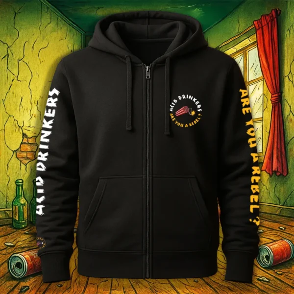Rozpinana bluza Acid Drinkers - „Are You A Rebel?” (czarna)