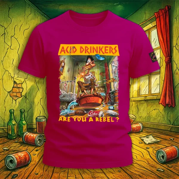 Koszulka Acid Drinkers - "Are You A Rebel?" (różowa)