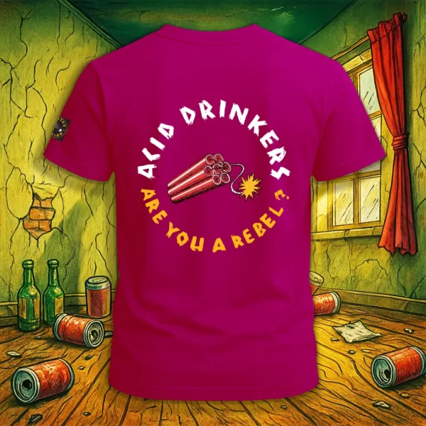 Koszulka Acid Drinkers - "Are You A Rebel?" (różowa)